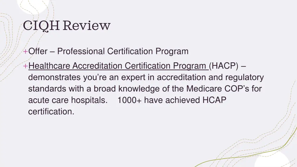 ciqh review 2