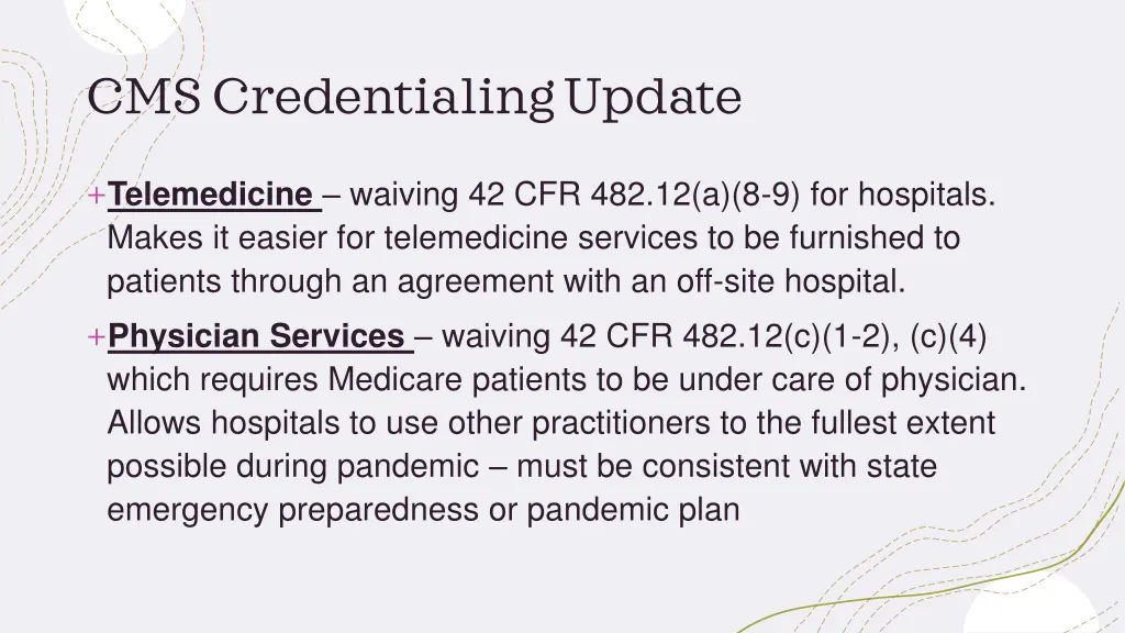 cms credentialing update 1