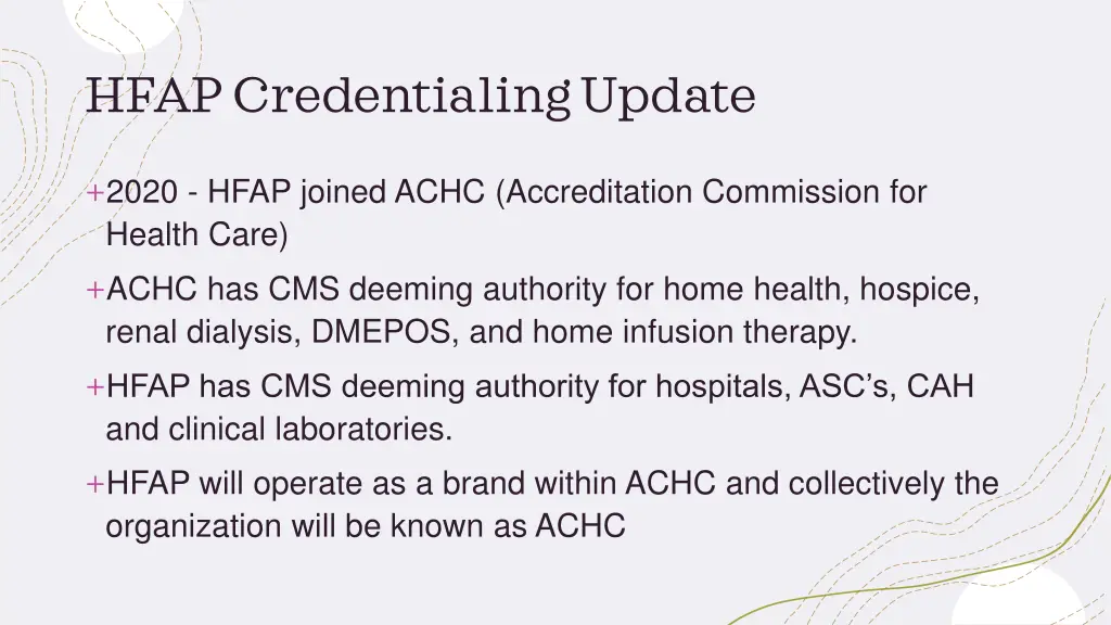 hfap credentialing update