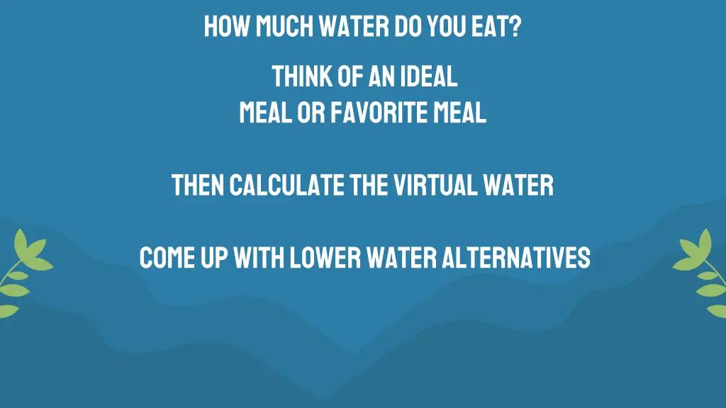 how much water do you eat think of an ideal meal