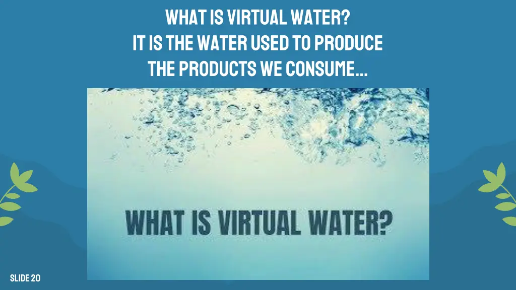 what is virtual water it is the water used