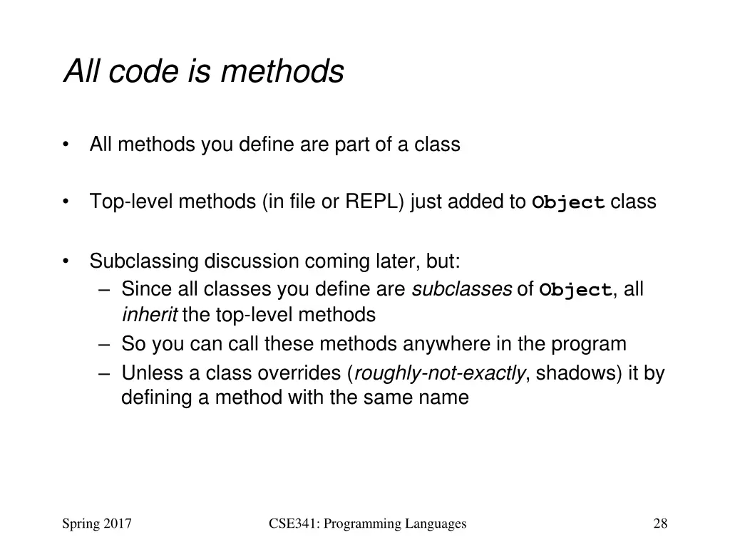 all code is methods