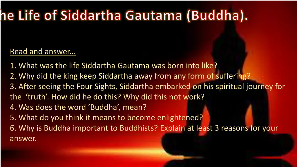 the life of siddartha gautama buddha 2