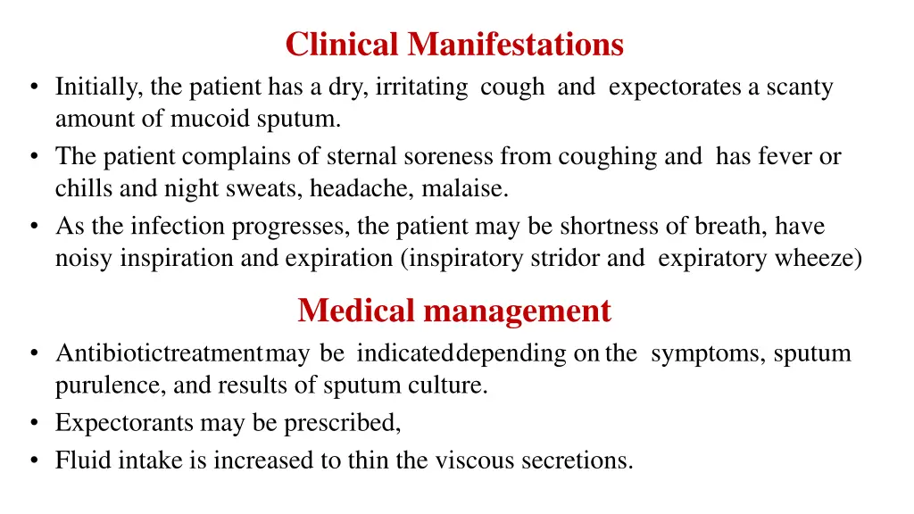 clinical manifestations