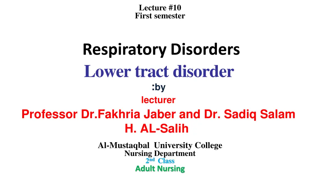lecture 10 first semester