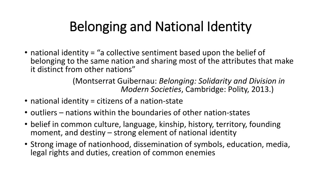 belonging and national identity belonging