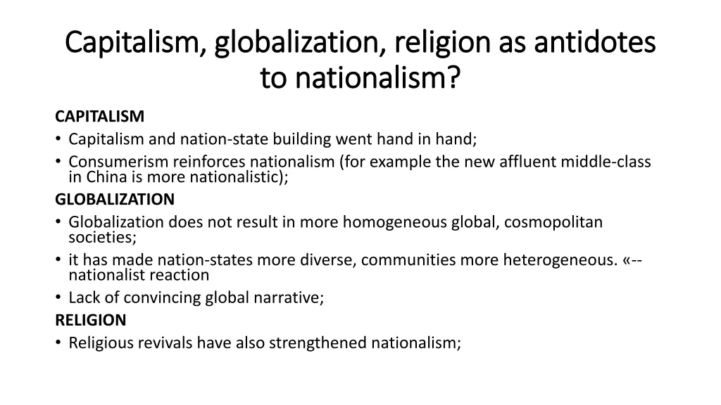 capitalism globalization religion as antidotes