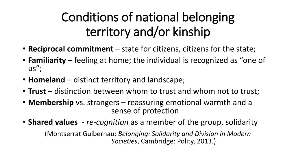 conditions of national belonging conditions