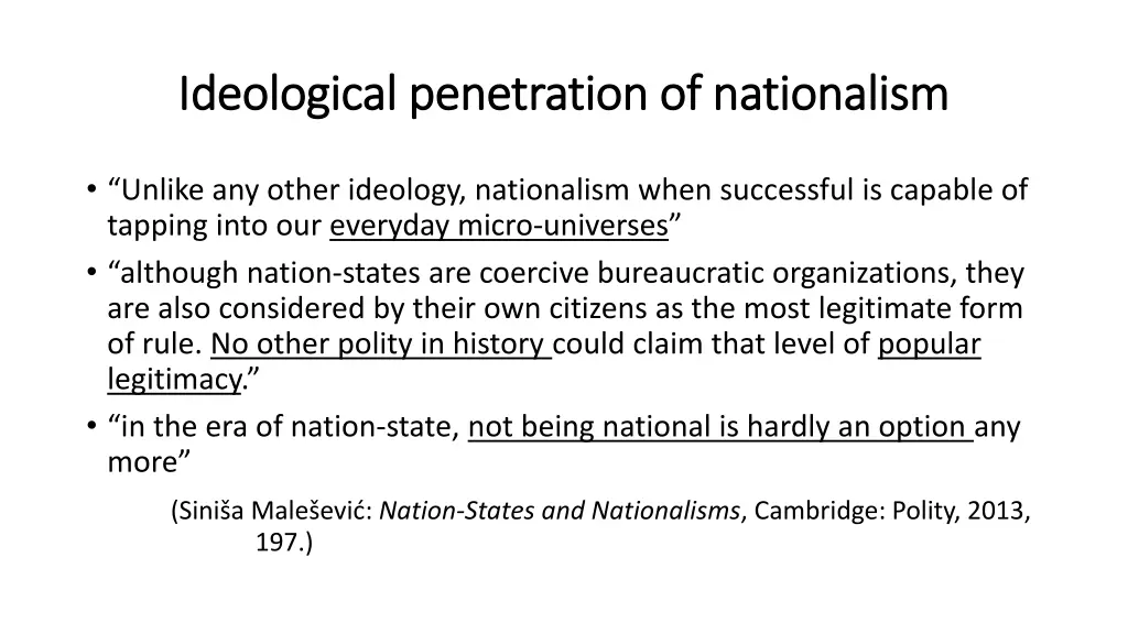 ideological penetration of nationalism