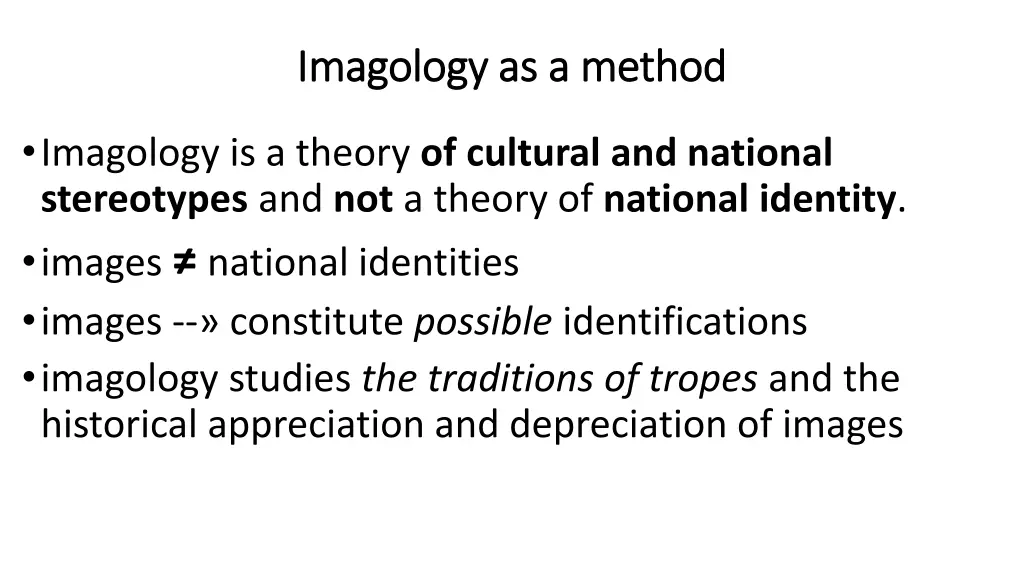 imagology as a method imagology as a method