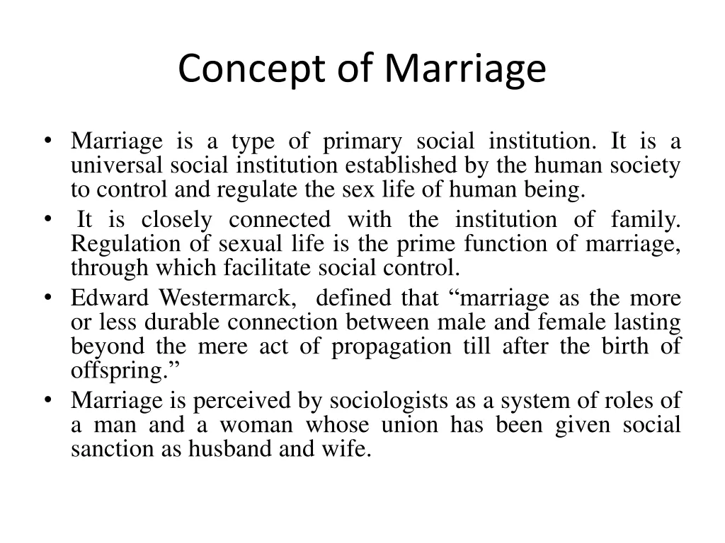 concept of marriage