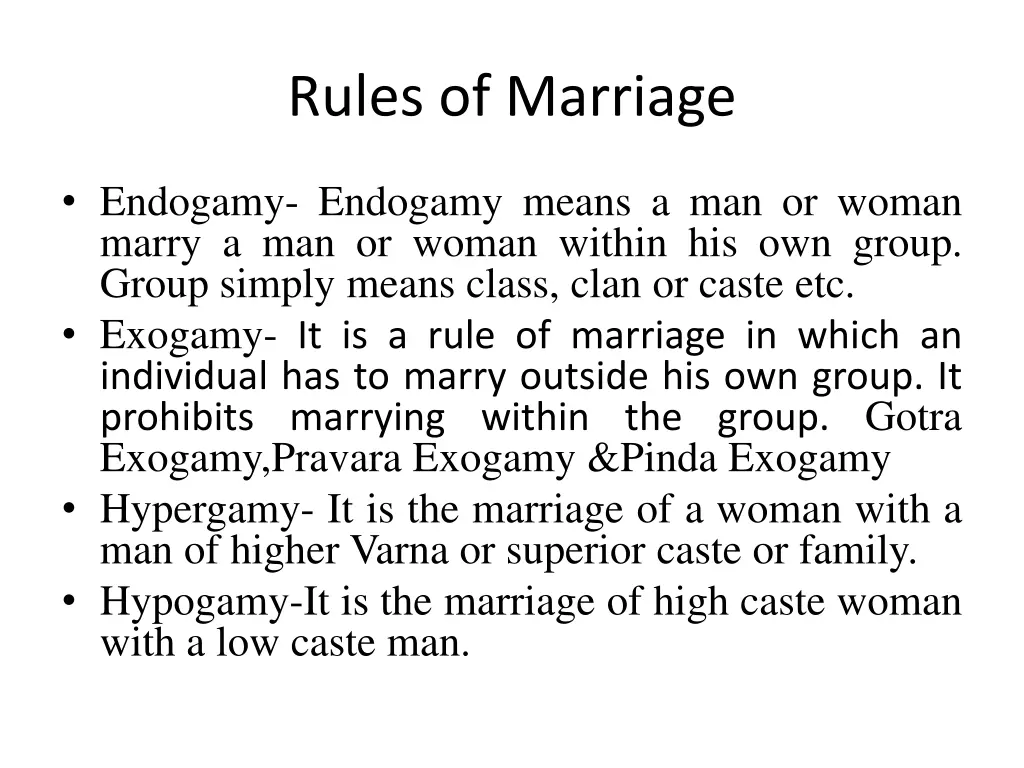 rules of marriage