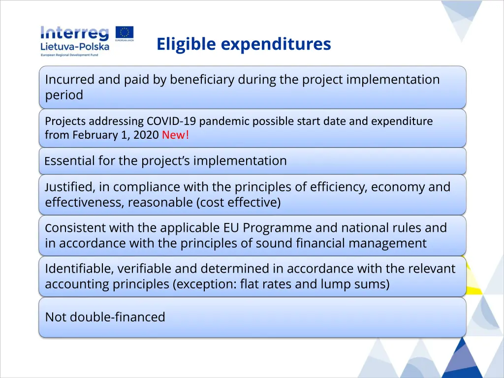 eligible expenditures