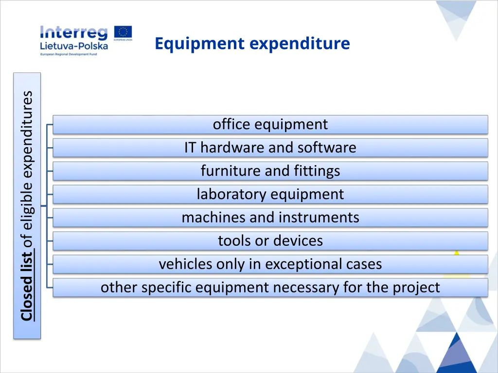 equipment expenditure 2