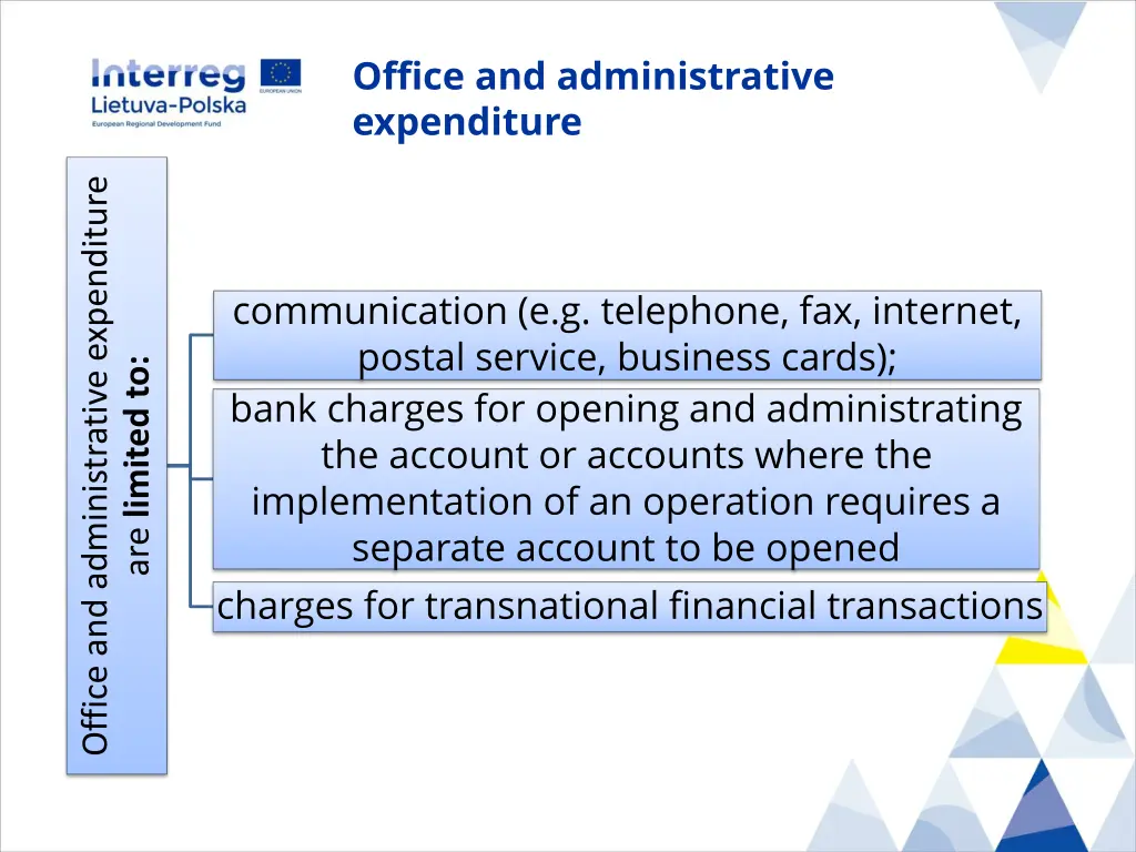 office and administrative expenditure 1