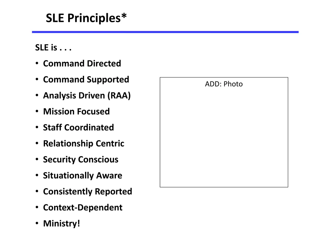 sle principles