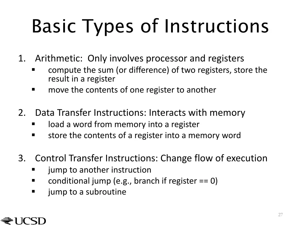 basic types of instructions