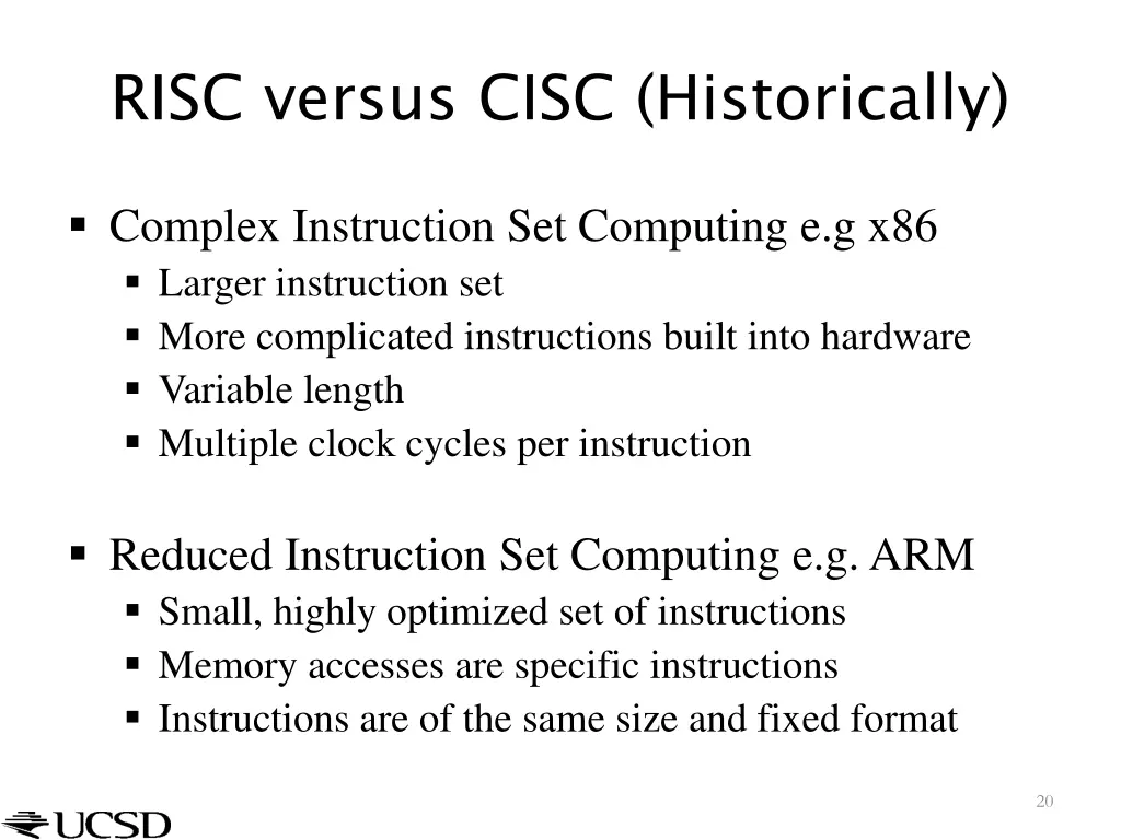 risc versus cisc historically