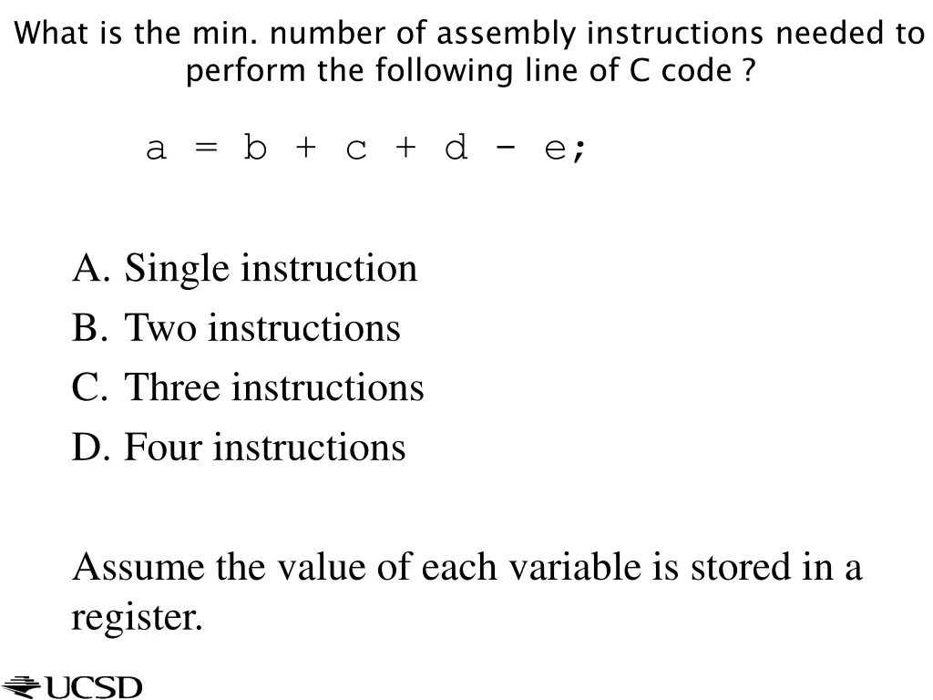 what is the min number of assembly instructions