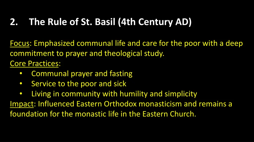 2 the rule of st basil 4th century ad