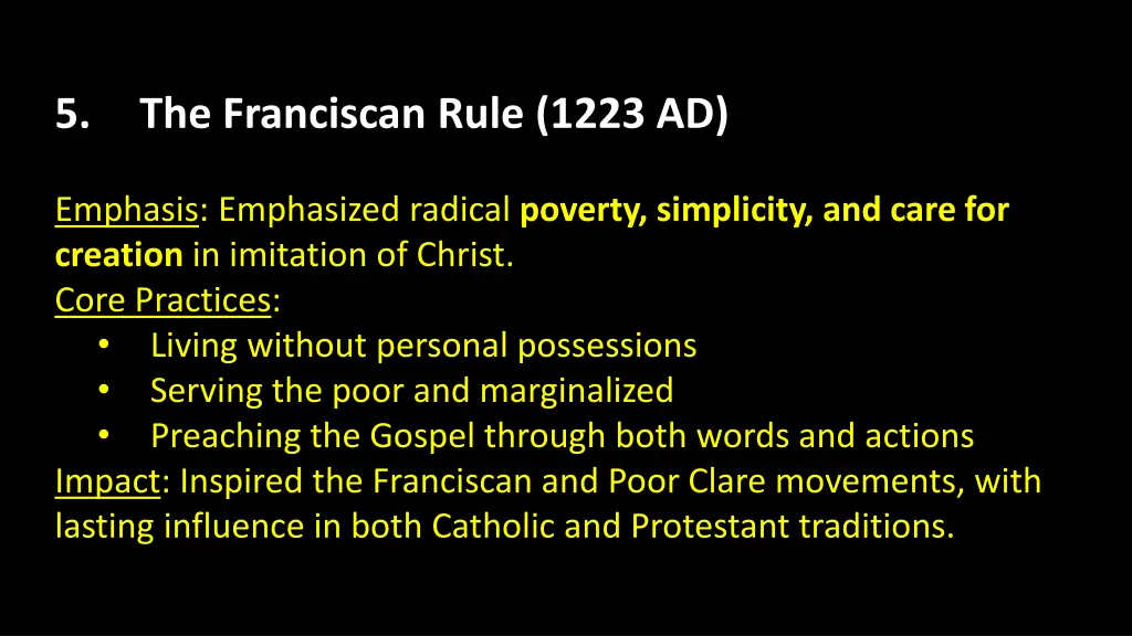 5 the franciscan rule 1223 ad