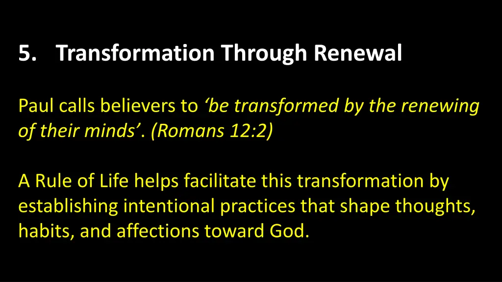 5 transformation through renewal