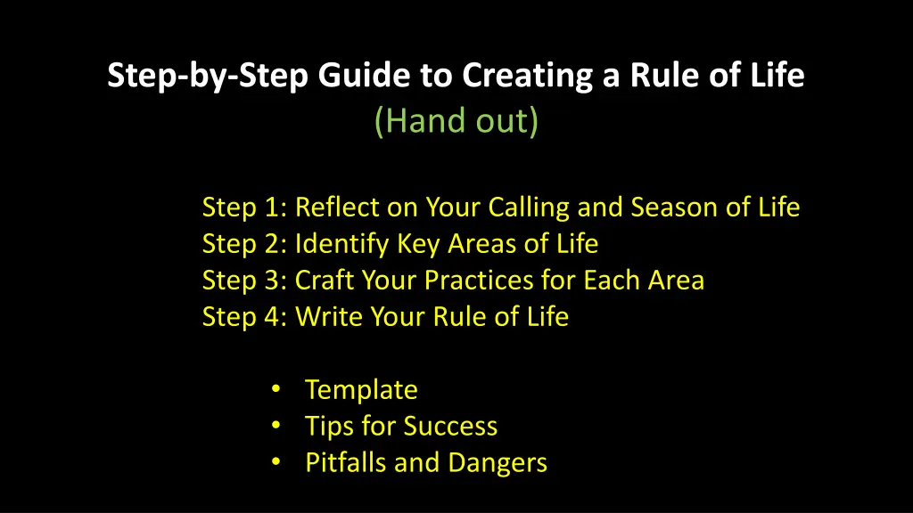 step by step guide to creating a rule of life