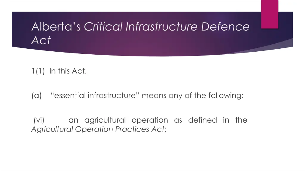 alberta s critical infrastructure defence act
