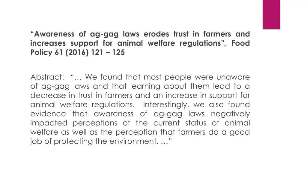 awareness of ag gag laws erodes trust in farmers