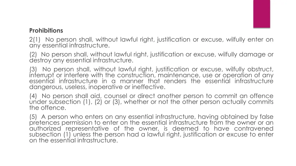 prohibitions 2 1 no person shall without lawful