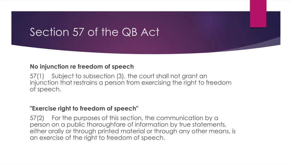 section 57 of the qb act