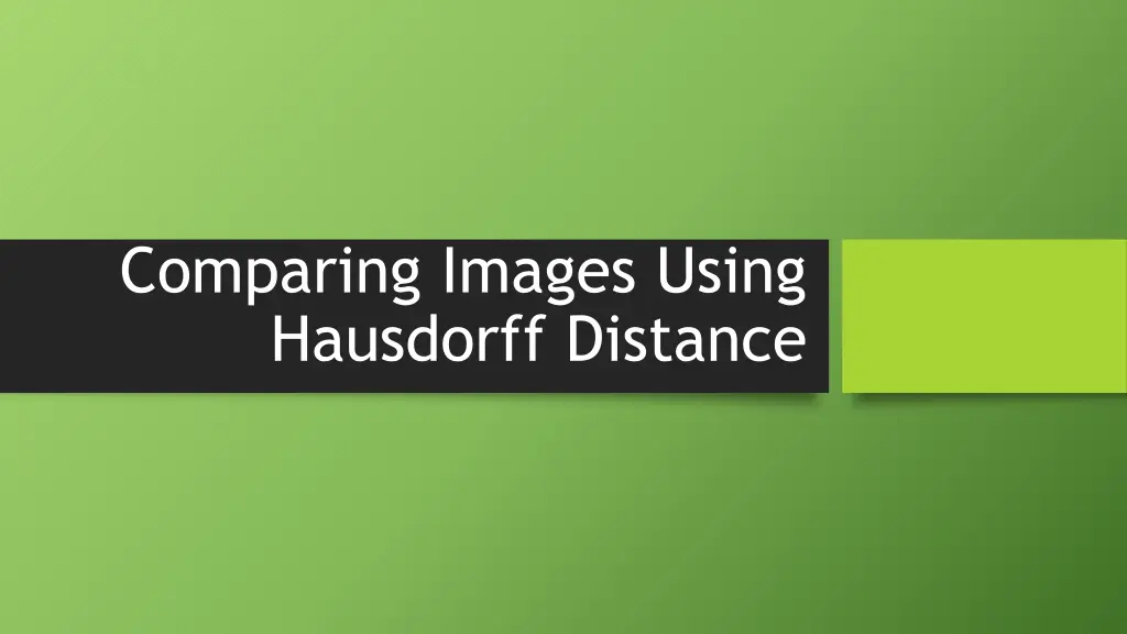 comparing images using hausdorff distance