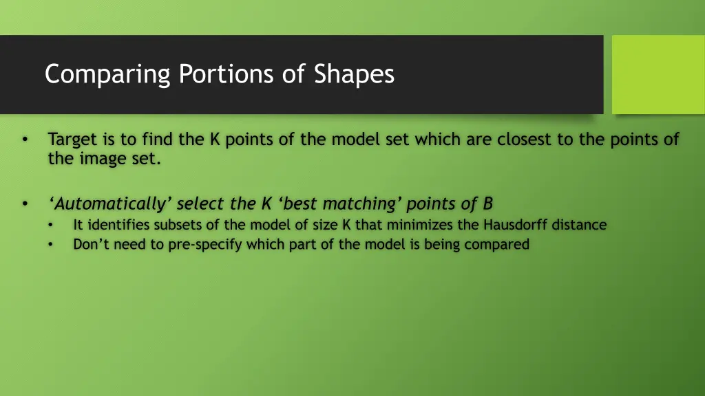 comparing portions of shapes