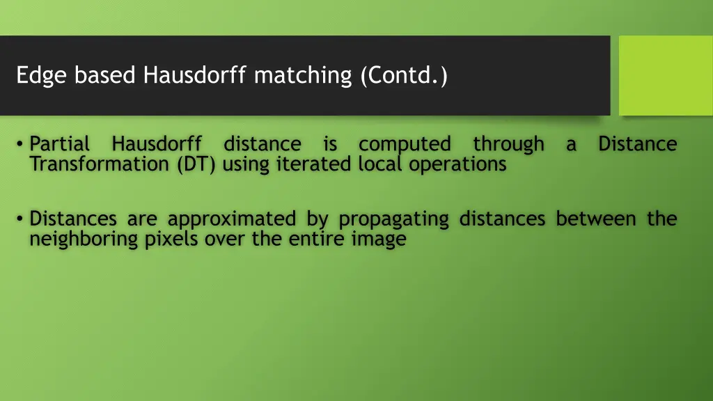 edge based hausdorff matching contd