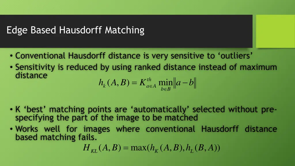 edge based hausdorff matching