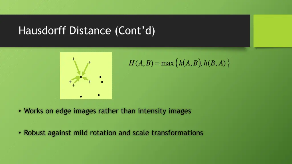 hausdorff distance cont d