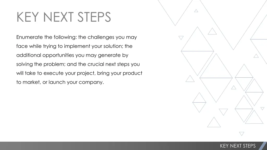 key next steps