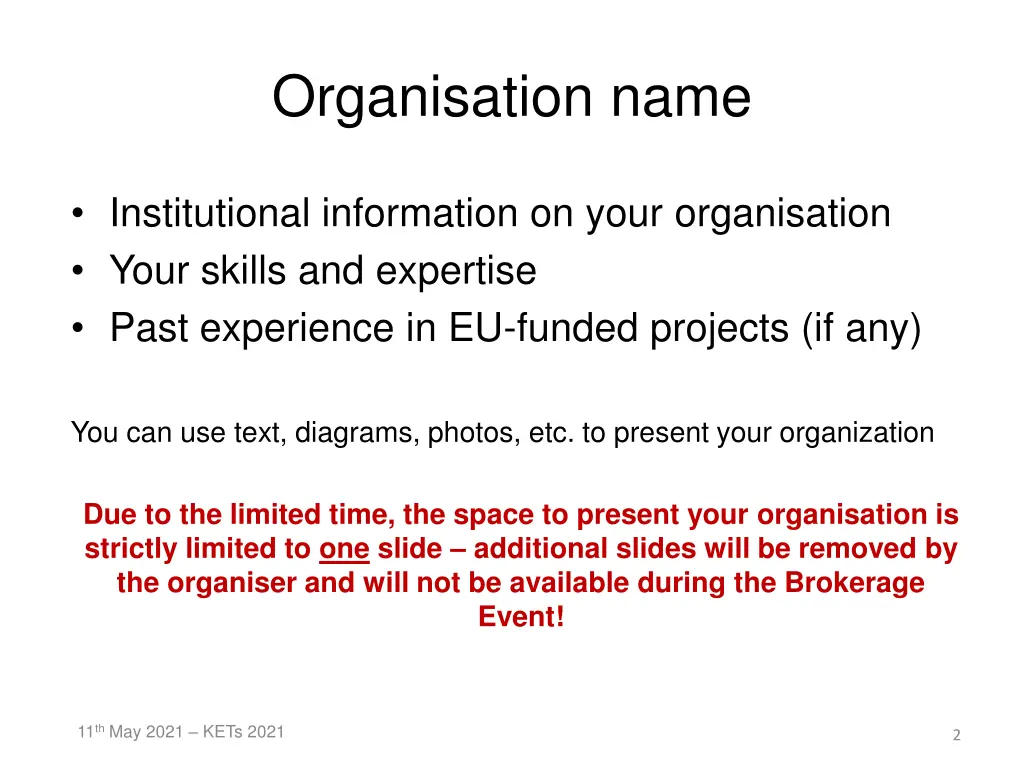 organisation name