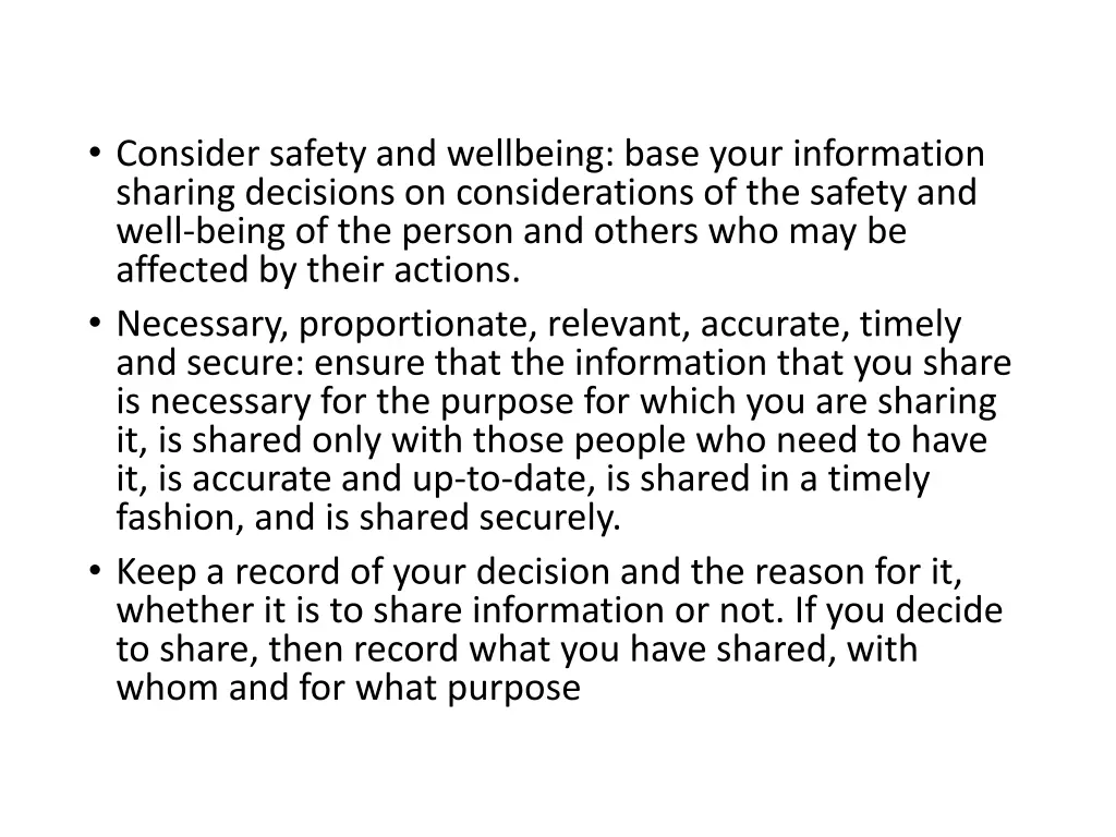 consider safety and wellbeing base your