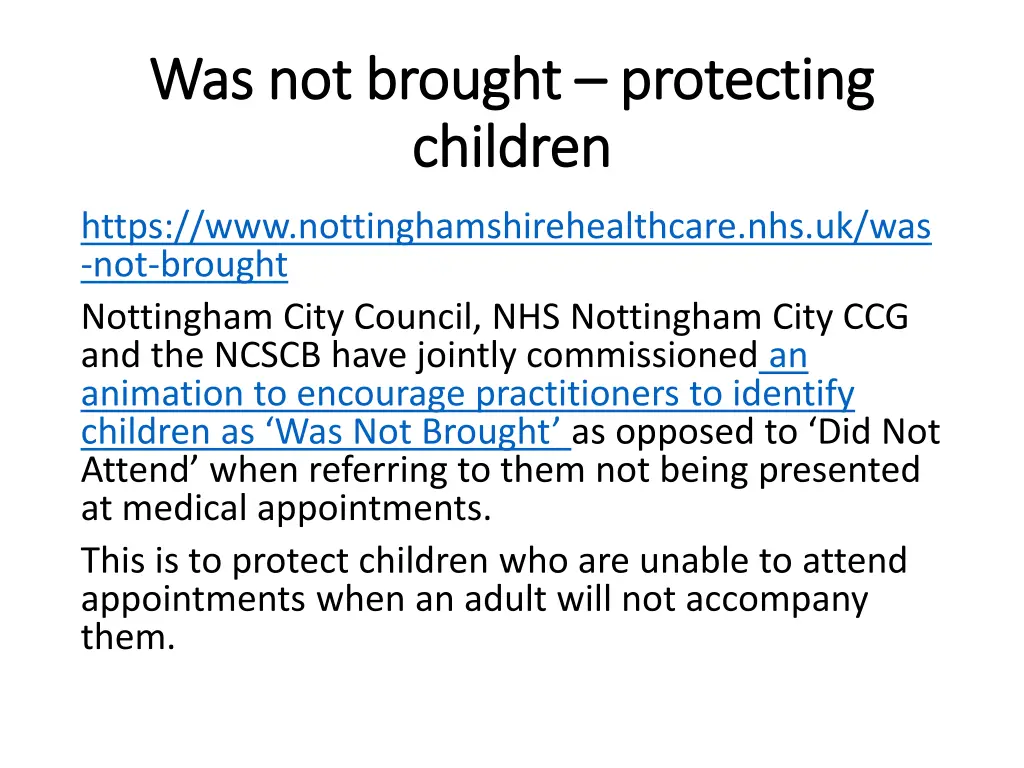 was not brought was not brought protecting