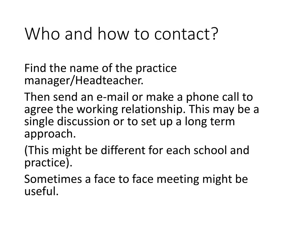 who and how to contact