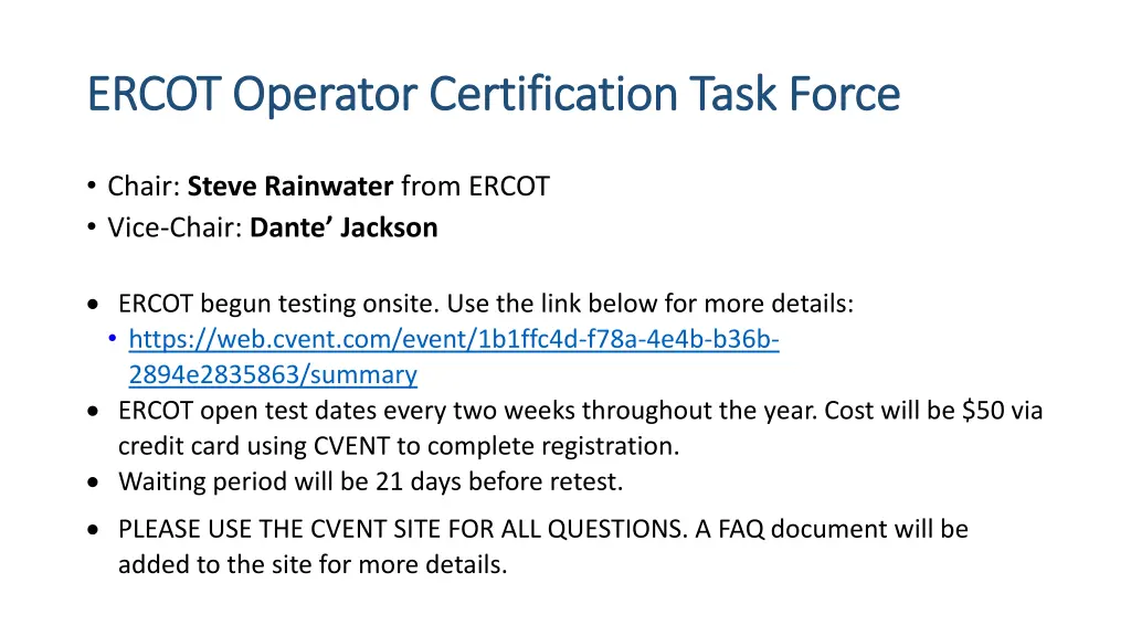 ercot operator certification task force ercot