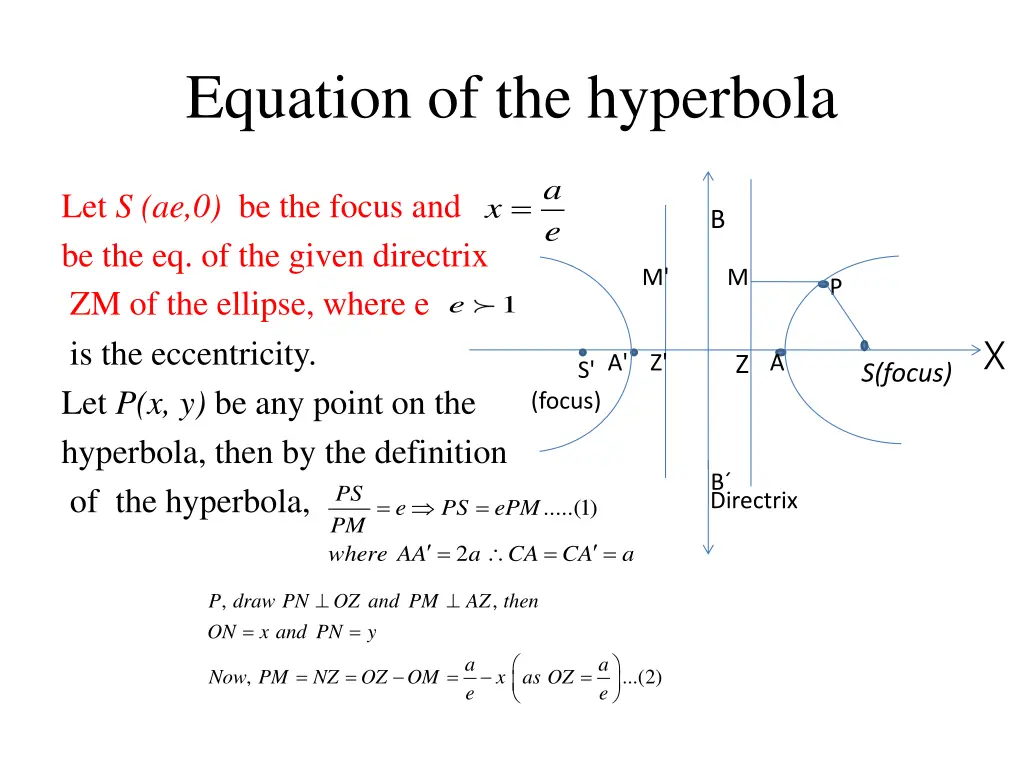 equation of the hyperbola