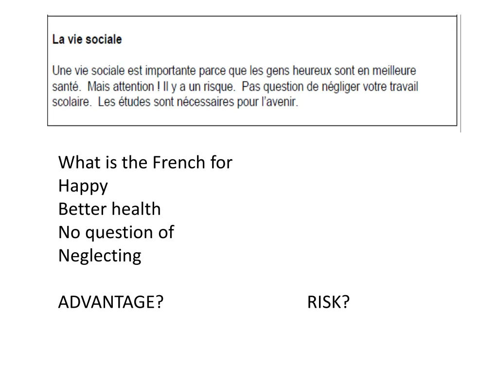 what is the french for happy better health