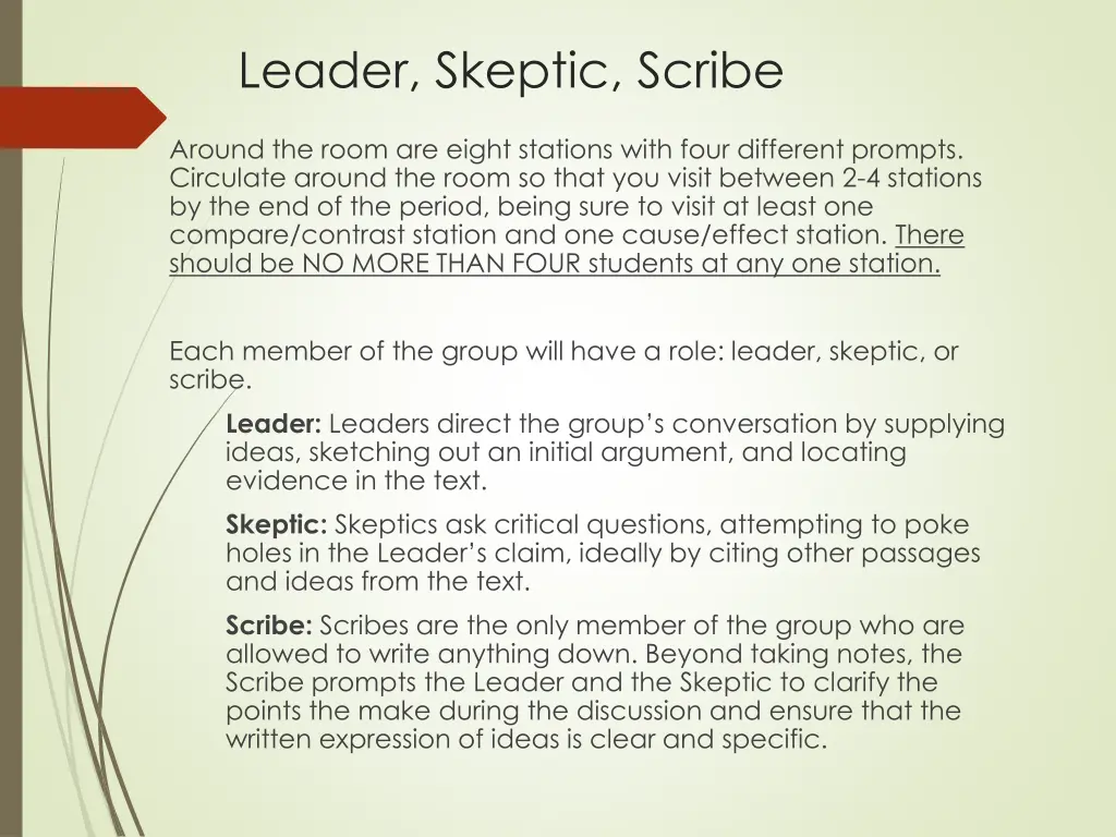 leader skeptic scribe
