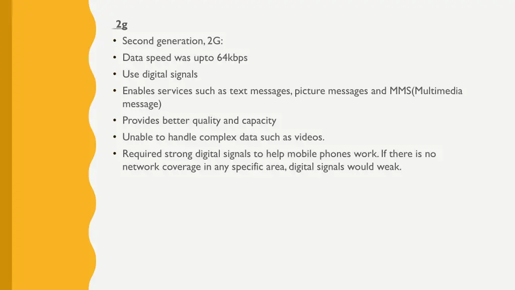 2g second generation 2g data speed was upto