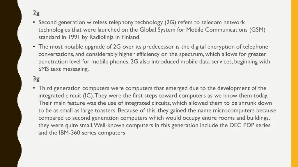 2g second generation wireless telephony