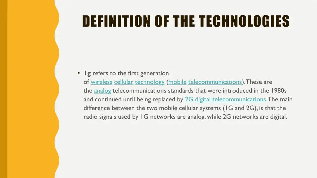definition of the technologies