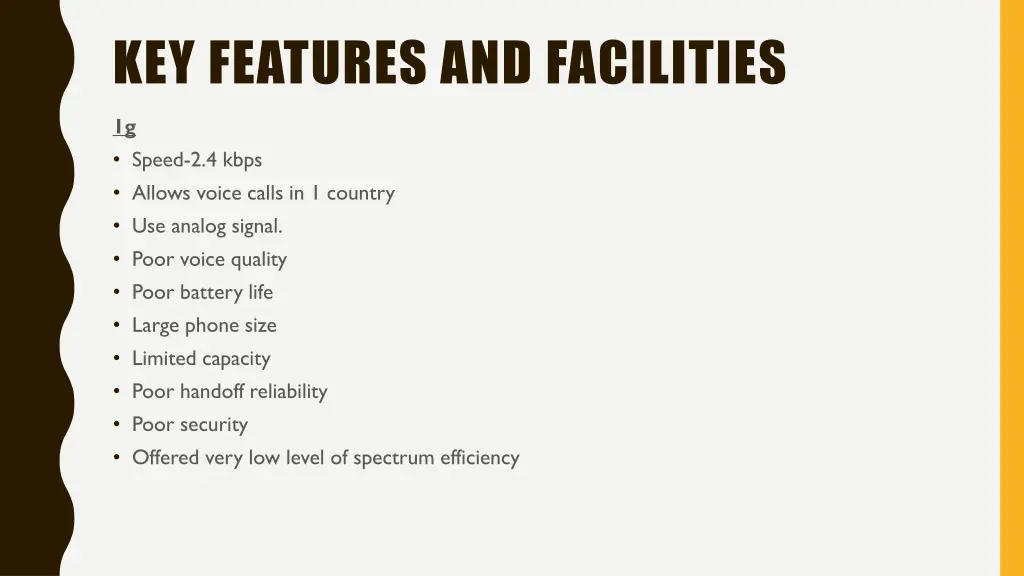 key features and facilities