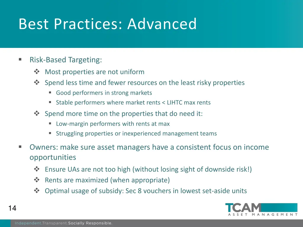 best practices advanced